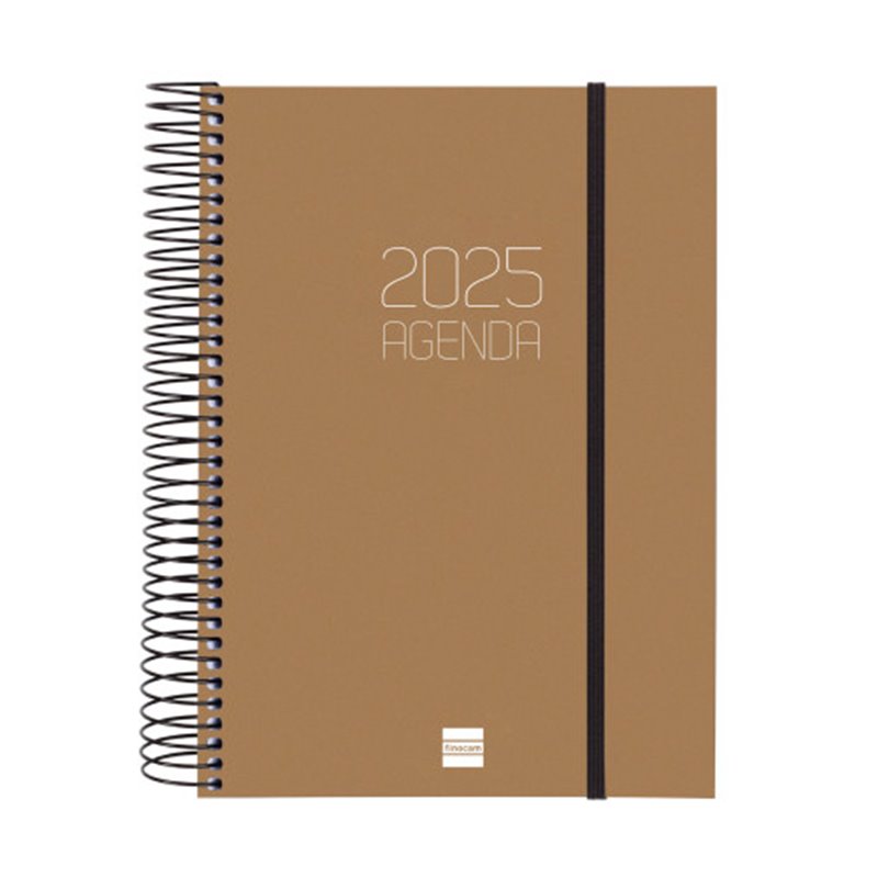 AGENDA 2025 BASIC OPAQUE E10 155X212MM DIA PAGINA MARRON FINOCAM 742914025