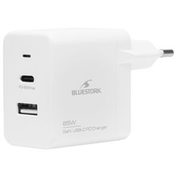 BLUESTORK CARGADOR ULTRACOMPACTO USB-C 65W TECNOLOGIA GAN BLANCO