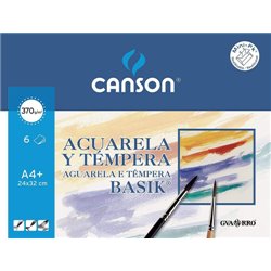 MINIPACK PROMO 24X32 6H ACUARELA BASIK 370G 20% HOJAS GRATIS GUARRO CANSON C400110488