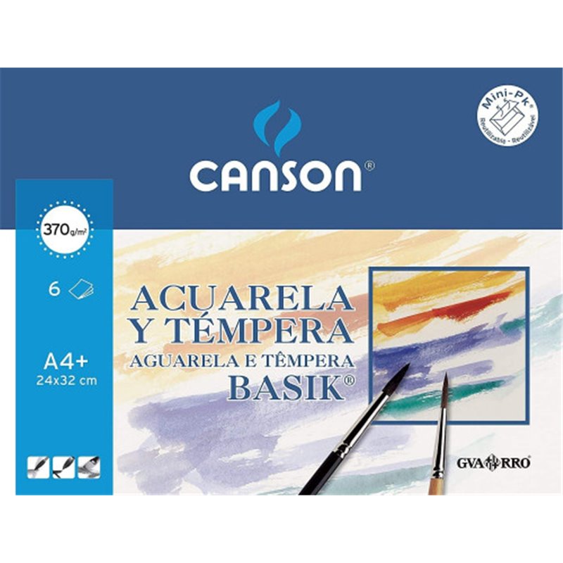 MINIPACK PROMO 24X32 6H ACUARELA BASIK 370G 20% HOJAS GRATIS GUARRO CANSON C400110488