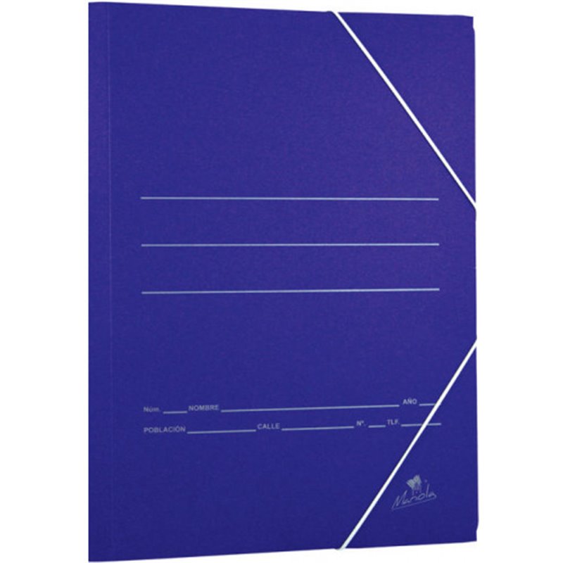 CARPETA CARTON AZUL 500 GR./M2. FOLIO GOMA SENCILLA MARIOLA 1080