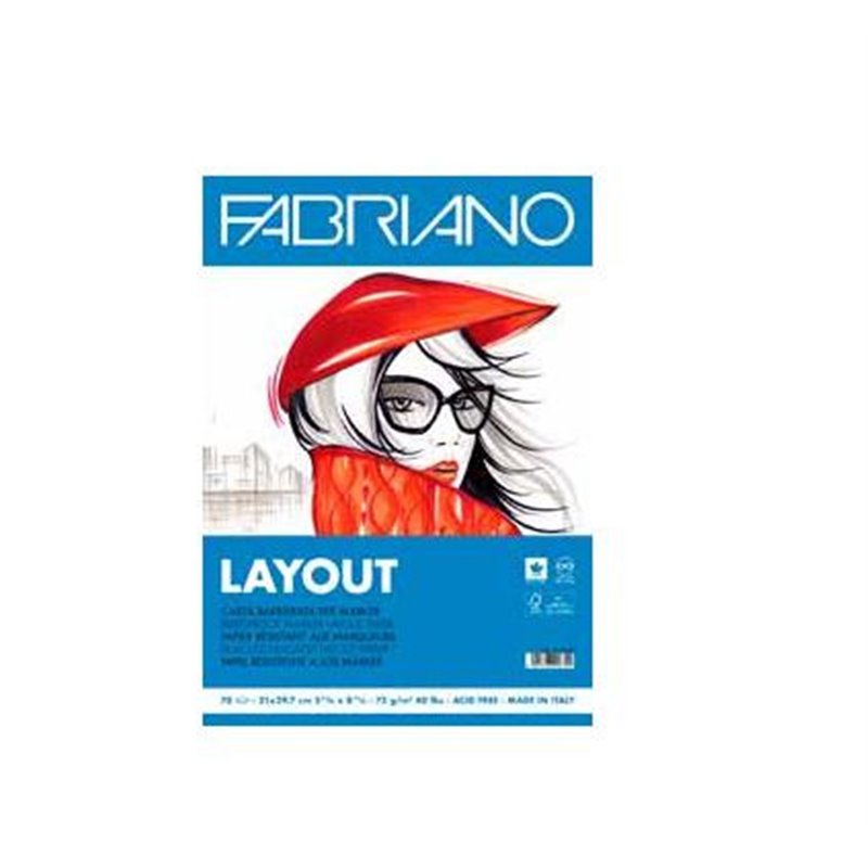 BLOC LISO ENCOLADO A4 70HOJAS 75 GR TODO TIPO TINTAS FABRIANO F19100505