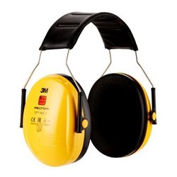 CASCOS OREJERAS ACOLCHADAS  CON DIADEMA PROTECCION AUDITIVA PELTOR OPTIME H510A-1 SNR-27DB AMARILLO 3M 7100334982