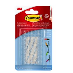 BLISTER 20 GANCHOS ADHESIVOS DECORATIVOS TRANSPARENTES COMMAND 17026CLR 3M 7100309363