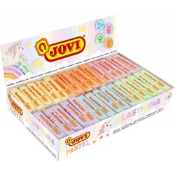 CAJA EXPOSITORA 30 PASTILLAS PLASTILINA 50 G COLORES PASTEL (5 UDS X 6 COLORES)  JOVI 70P