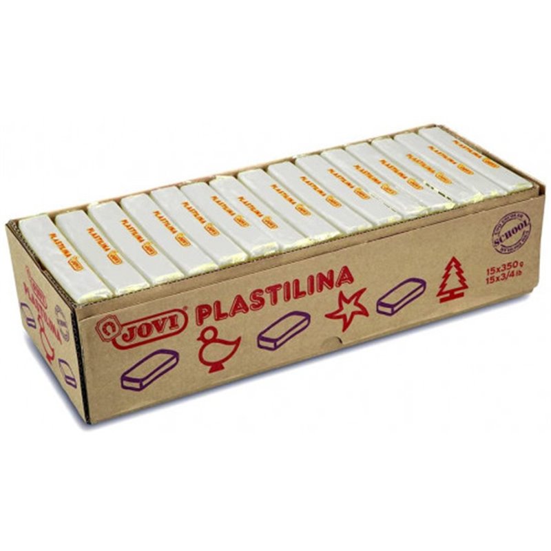 CAJA 15 PASTILLAS PLASTILINA 350 G - BLANCO JOVI 7201