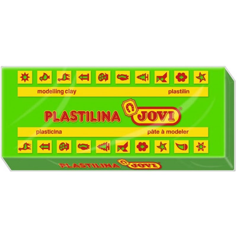 CAJA 15 PASTILLAS PLASTILINA 150 G - VERDE CLARO JOVI 7110