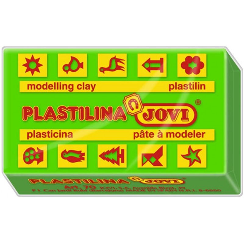 CAJA 30 PASTILLAS PLASTILINA 50 G - VERDE CLARO JOVI 7010