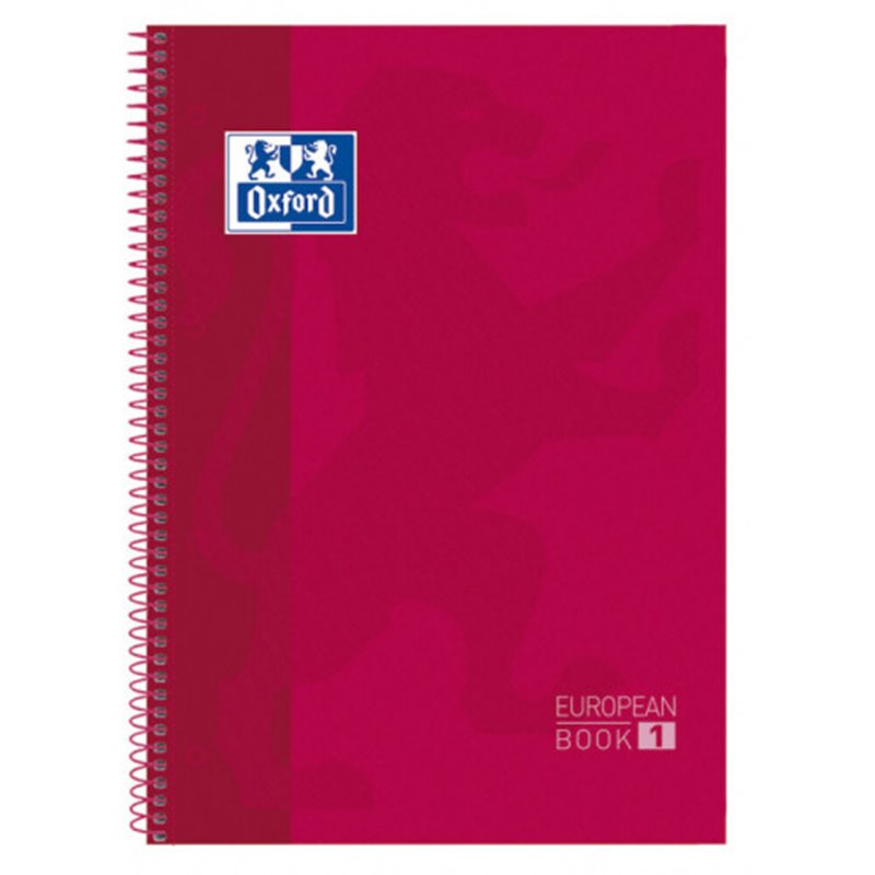 CUADERNO EUROPEANBOOK 1 TAPA EXTRADURA A4+ 80 HOJAS 5X5 COLOR ROJO OXFORD 100430198