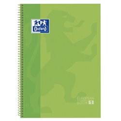 CUADERNO EUROPEANBOOK 1 TAPA EXTRADURA A4+ 80 HOJAS 5X5 COLOR VERDE MANZANA OXFORD 100430199