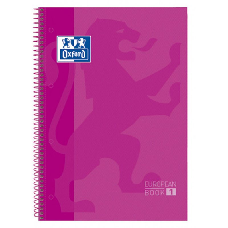 CUADERNO EUROPEANBOOK 1 TAPA EXTRADURA A4+ 80 HOJAS 5X5 COLOR FUCSIA OXFORD 100430270