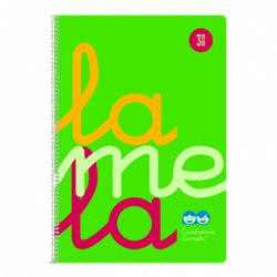 CUADERNO FOLIO PLASTIC RAYADO 3 MM 80 HOJAS 90 GRS VERDE LAMELA 7FTP003V