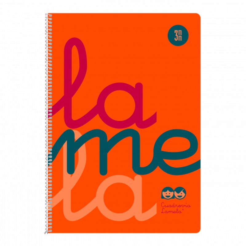 CUADERNO FOLIO PLASTIC RAYADO 3 MM 80 HOJAS 90 GRS NARANJA LAMELA 7FTP003N