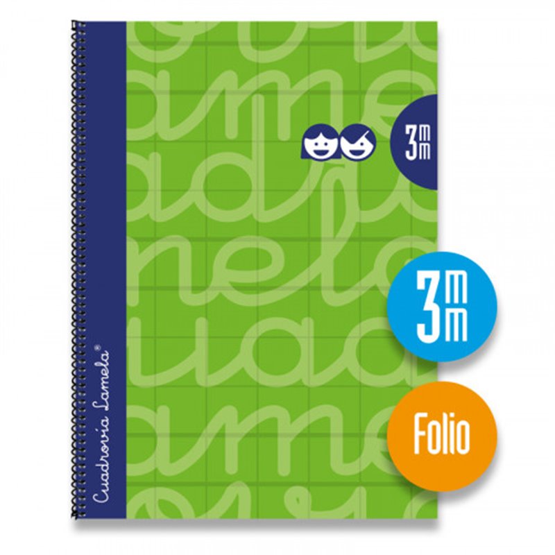 CUADERNO FOLIO FORRADO RAYADO 3 MM VERDE LAMELA 7FTE003V