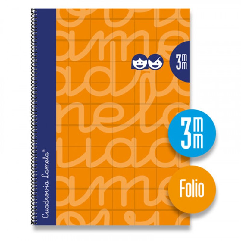 CUADERNO FOLIO FORRADO RAYADO 3 MM NARANJA LAMELA 7FTE003N