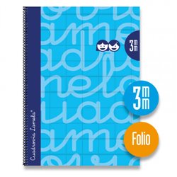 CUADERNO FOLIO FORRADO RAYADO 3 MM AZUL LAMELA 7FTE003A