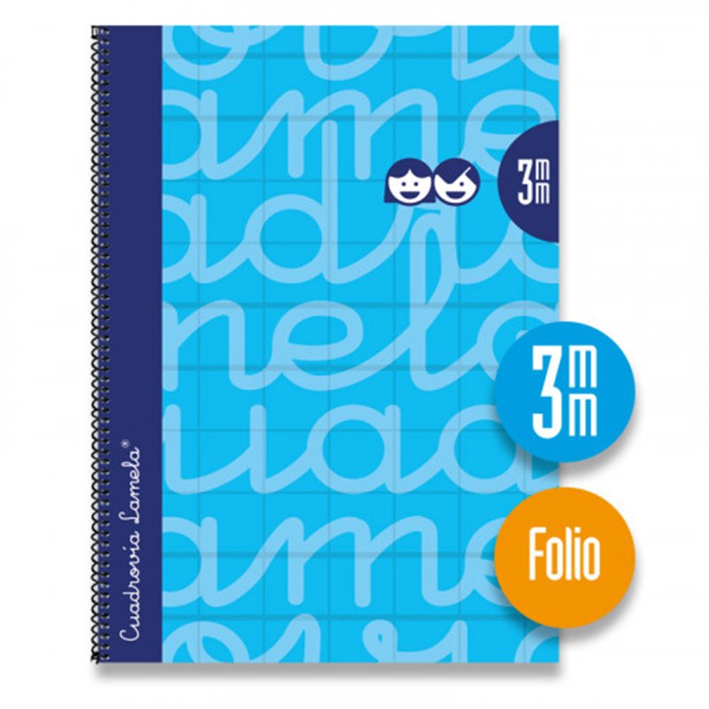 CUADERNO FOLIO FORRADO RAYADO 3 MM AZUL LAMELA 7FTE003A