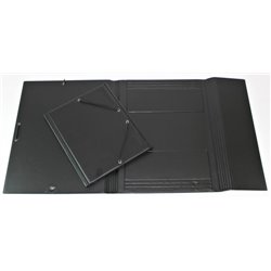 CARPETA FORMATO CUARTO GOMAS Y SOPALAS PVC NEGRA IBERPLAS 341CS00