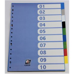 SEPARADOR FORMATO FOLIO PVC MULTITALADRO 10 PESTAÑAS OPACO IBERPLAS 717OM