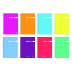 CUADERNO SERIE PLASTIPAC BOLSILLO TAPA POLIPROPILENO 90 GRS. A-6 80 HOJAS CUADRÍCULA 5X5 SURTIDO PACSA 16410