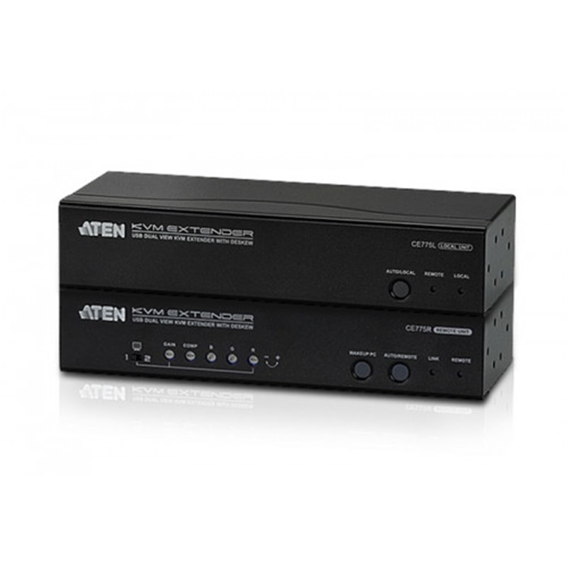 Aten CE775 extensor audio/video Transmisor y receptor de señales AV Negro