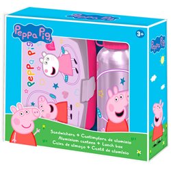 Sandwichera + cantimplora aluminio Peppa Pig 500ml