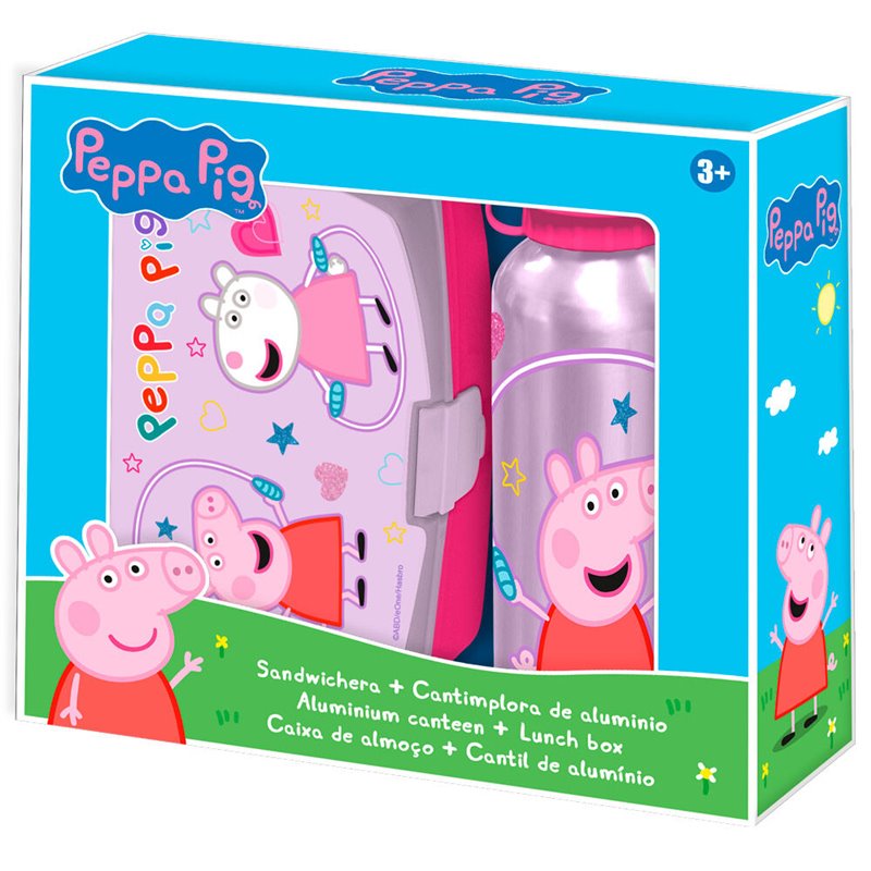 Sandwichera + cantimplora aluminio Peppa Pig 500ml