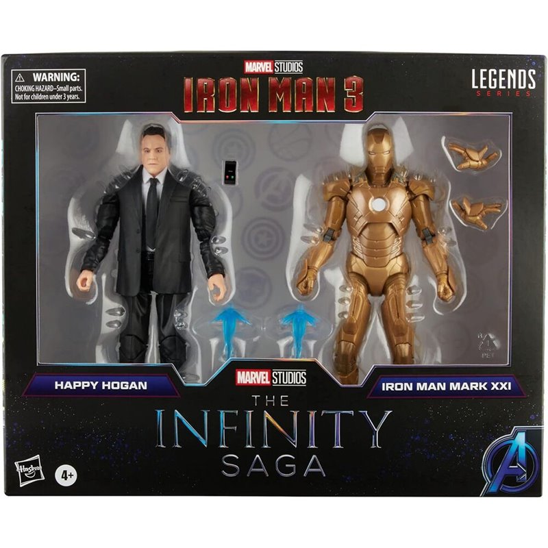 Blister 2 figuras Happy Hogan and Iron Man Mark XXI Iron Man 3 The Infinity Saga Marvel 15cm