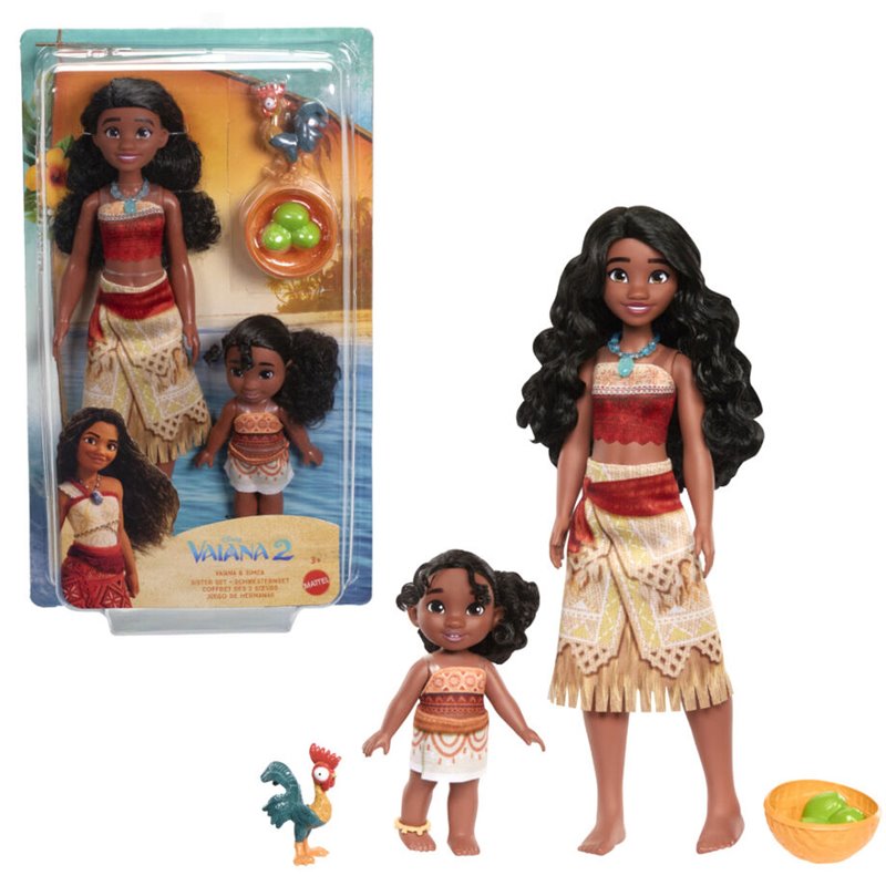 Blister 2 muñecas Vaiana &38 Simea Vaiana Moana 2 Disney