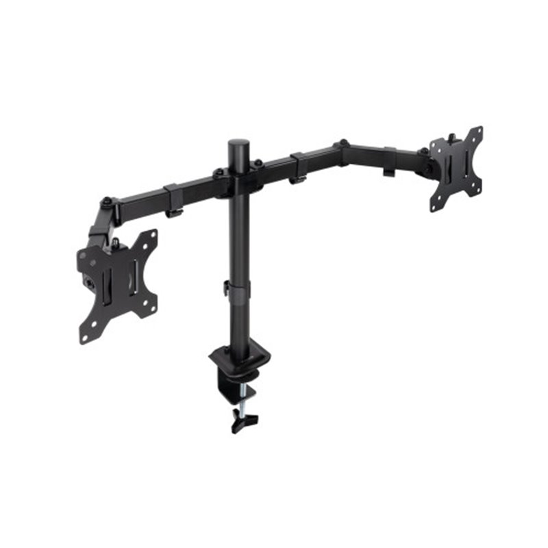 TooQ Soporte de Mesa para 2 Pantallas 17"-27", Negro