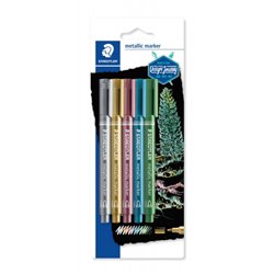 BLÍSTER CON 5 MARCADORES METÁLICOS EN COLORES ORO, PLATA, ROJO, AZUL Y VERDE STAEDTLER 8323-S BK5