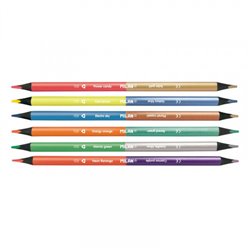 CAJA DE 6 LÁPICES COLORES FLUORESCENTES METALALIZADOS BICOLOR MILAN 7123306B