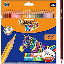 BLISTER 24 LAPICES DE COLORES EVO STRIPES COLORES SURTIDOS BIC 9505251