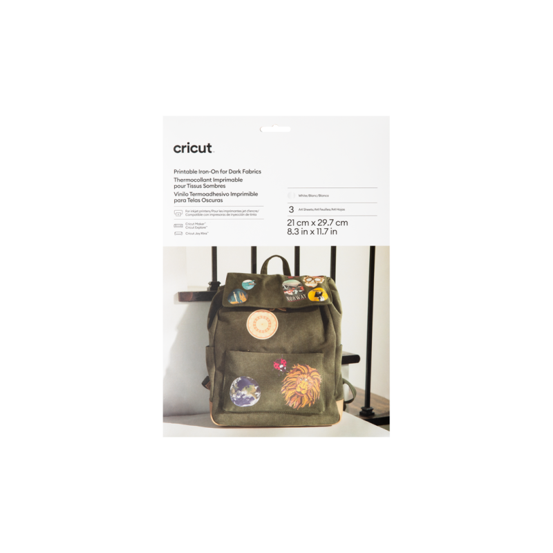 Cricut 2010523 vinilo de transferencia térmica Lámina de vinilo de transferencia térmica Vinilo de termotransferencia liso 3 hoj