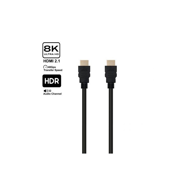 EWENT ULTRA HIGH SPEED HDMI 2.1 CABLE WITH ETHERNET, BLACK, M/M 8,0M, 8K@60HZ, HDR