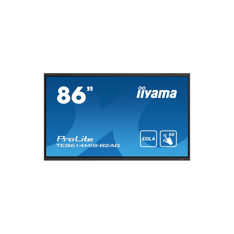 MONITOR INTERACTIVO IIYAMA 86" IIWARE12E, ANDROID 13, 50P, IR,3840X2160,UHD VA, MSD,MM 2X 8W+2X 18W FRONT+UP,MICRO 8X, HDMI 4X, 