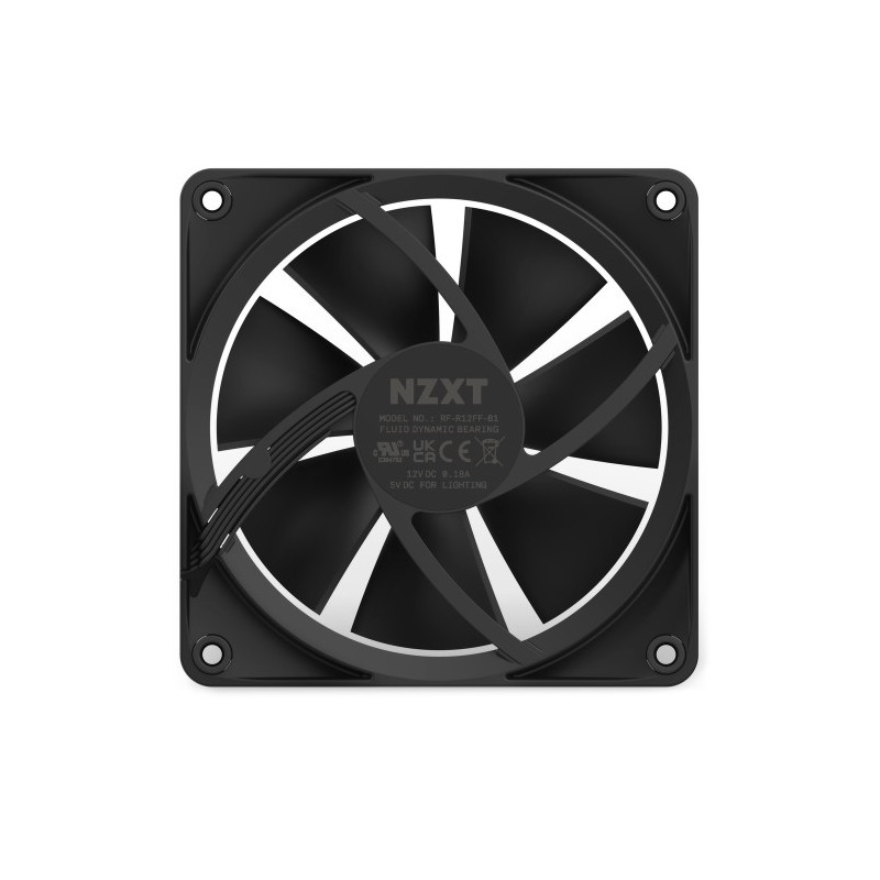 NZXT F120 RGB Carcasa del ordenador Ventilador 12 cm Negro 1 pieza(s)