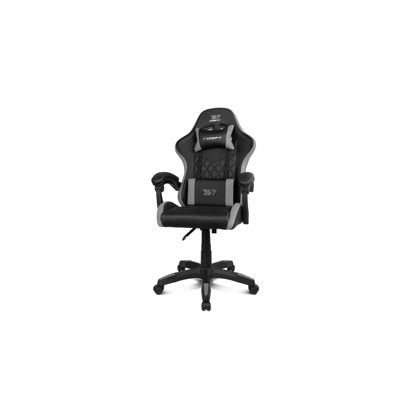 DRIFT DR35BG silla para videojuegos Silla para videojuegos de PC Asiento acolchado Negro, Gris