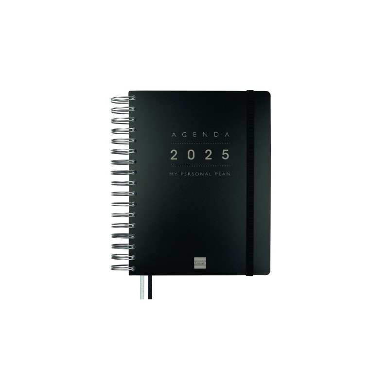 AGENDA 16 MESES SEPTIEMBRE 2024-DICIEMBRE 2025 4º 155X217 SEMANA VISTA VERTICAL TEMPUS NEGRO FINOCAM 626600125