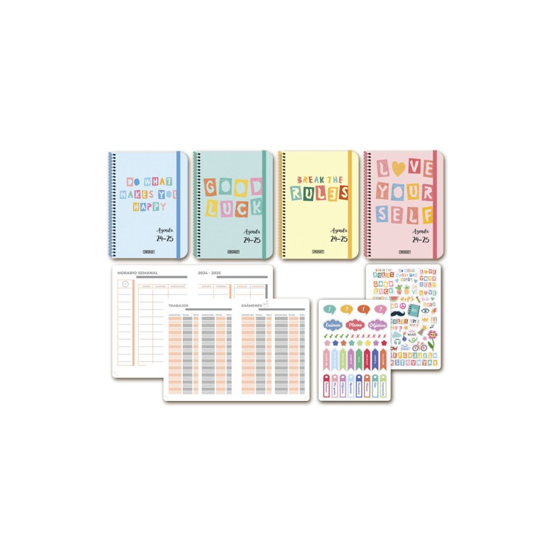 AGENDA ESCOLAR 2024-2025 FOIL 4º DIA/PAGINA TAPA CARTON INGRAF 332237