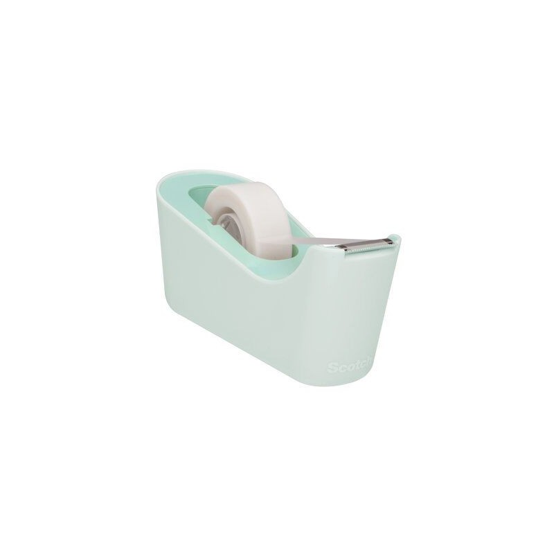 DISPENSADOR PORTARROLLOS C18 DE SOBREMESA COLOR MENTA CON ROLLO CINTA INVISIBLE 19MM X 33M MAGIC C18-M SCOTH 7100180400