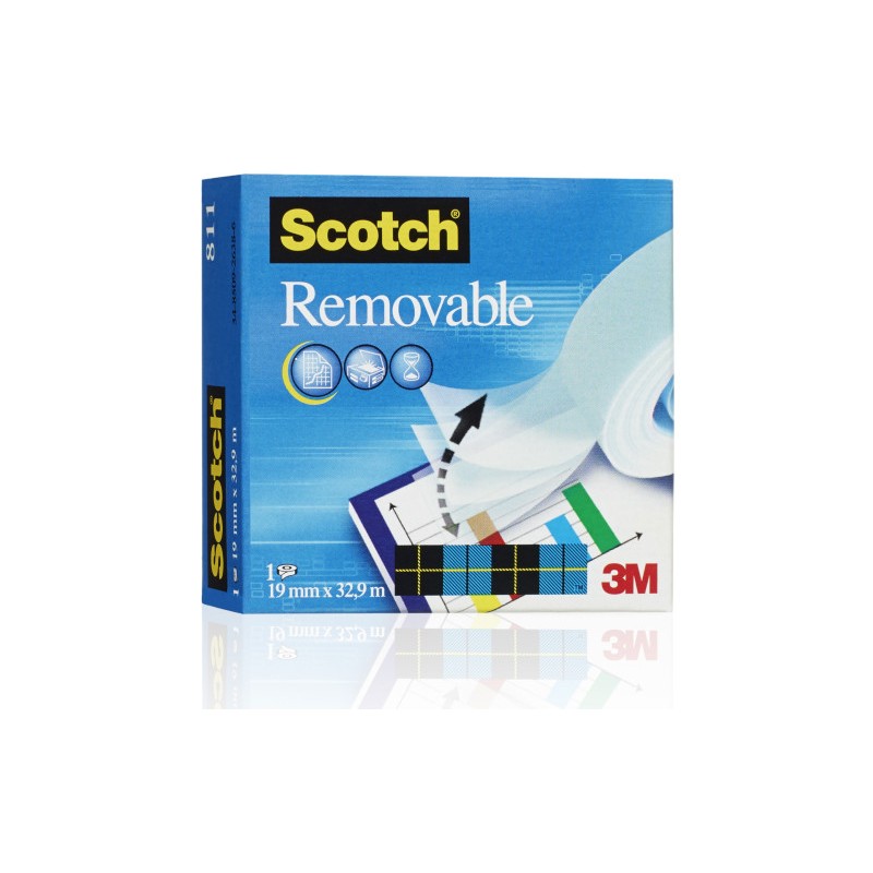 ROLLO CINTA INVISIBLE REUTILIZABLE 19 MM X33M CAJA CARTÓN 811/1933 SCOTH 7000029163