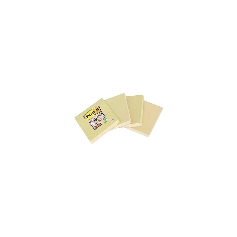 PACK 4 BLOCS 45 HOJAS NOTAS RECICLADAS ADHESIVAS 102X152MM SUPER STICKY CANARY YELLOW CON LÍNEAS 4645-RSSCY4 POST-IT 7100321347