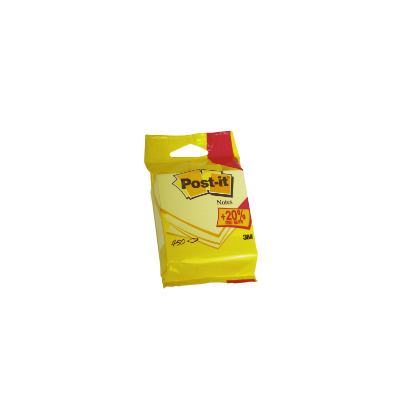 CUBO 375+75 HOJAS NOTAS ADHESIVAS 76X76MM CANARY YELLOW EMBLISTADO INDIVIDUAL 5426P POST-IT 7100172391
