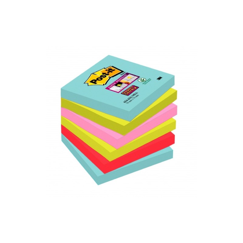 PACK 6 BLOCS 90 HOJAS NOTAS ADHESIVAS 76X76MM SUPER STICKY COLECCIÓN COSMIC 654-6SS-COS POST-IT 7100263206