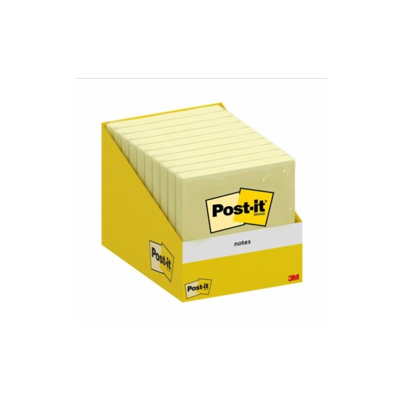 BLOC 100 HOJAS NOTAS ADHESIVAS 76X76MM CANARY YELLOW 654 ENCELOFANADO 6820-CY-W10 POST-IT 7100317841