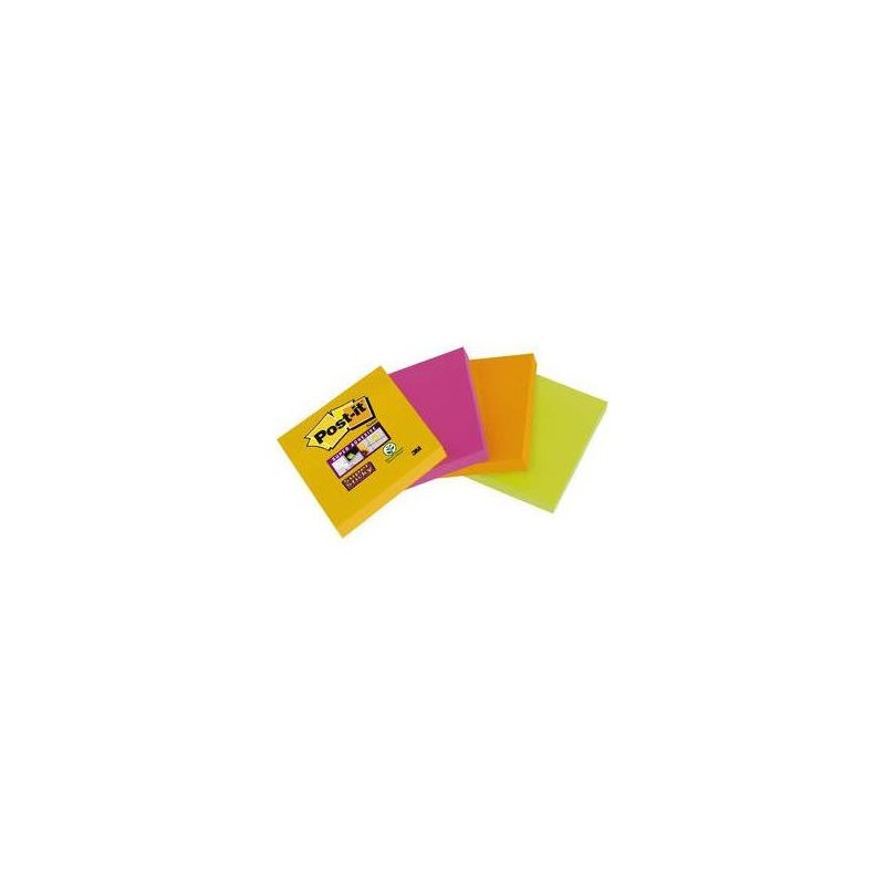 PACK 4 BLOCS 45 HOJAS NOTAS ADHESIVAS 47,6X47,6MM SUPER STICKY COLORES SURTIDOS 6910SSS-YPOG-EU POST-IT 7100172209