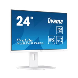 MONITOR IIYAMA 24" PROLITE XUB2492HSU-W6, IPS, 100HZ, 0,4MS, USB, HDMI, DISPLAYPORT, ALT 2x2W, ALTU, GIRO, INCLI, PIVOT, BLANCO