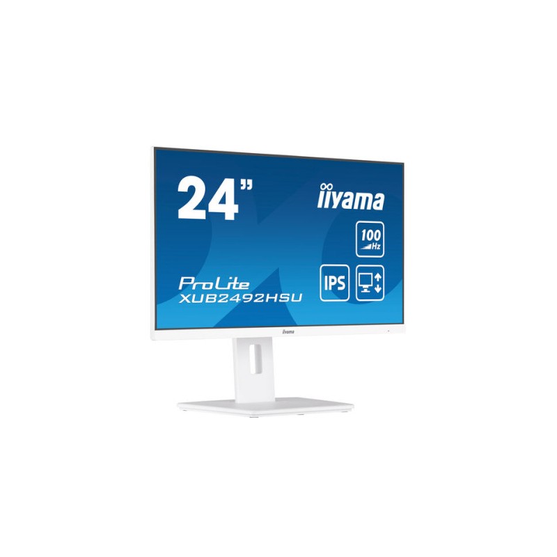 MONITOR IIYAMA 24" PROLITE XUB2492HSU-W6, IPS, 100HZ, 0,4MS, USB, HDMI, DISPLAYPORT, ALT 2x2W, ALTU, GIRO, INCLI, PIVOT, BLANCO