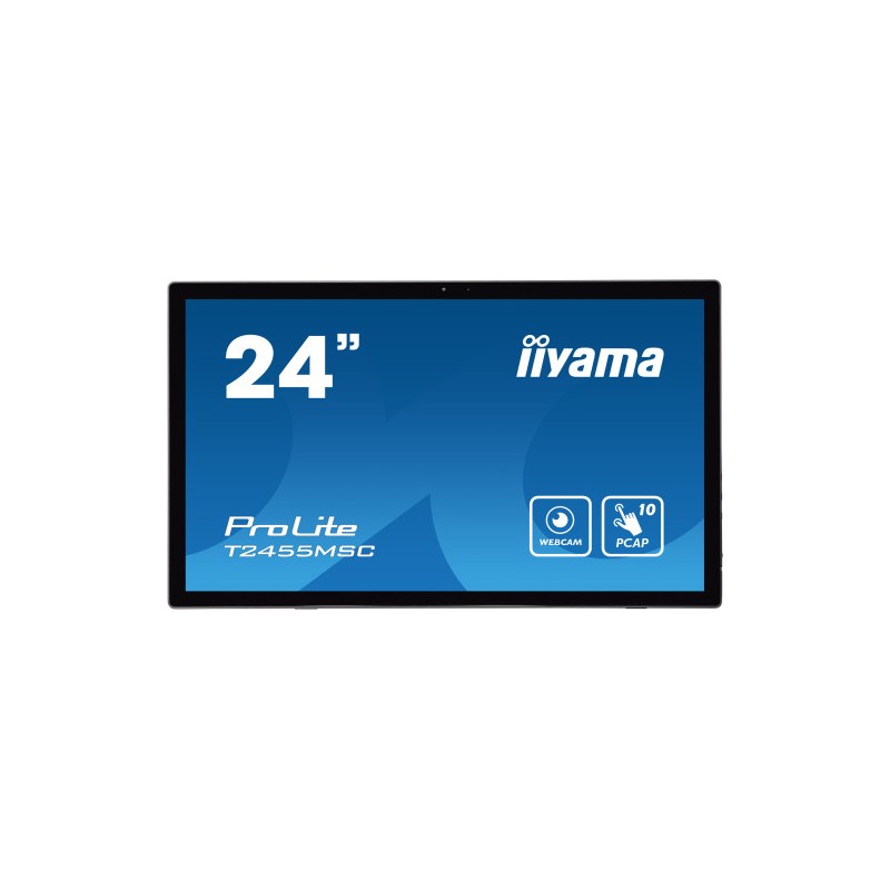 MONITOR IIYAMA 24" TACTIL T2455MSC-B1, IPS, 1920x1080, HDMI, DISPLAYPORT, 2 USB 3.0, ALTAVOCES, WEBCAM & MICROFONO